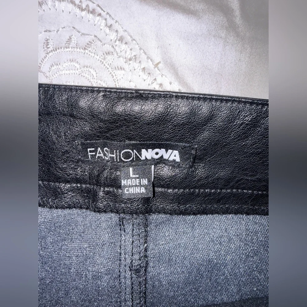 Fashion Nova Always On The Cargo Faux Leather Mini Skirt Black Size L